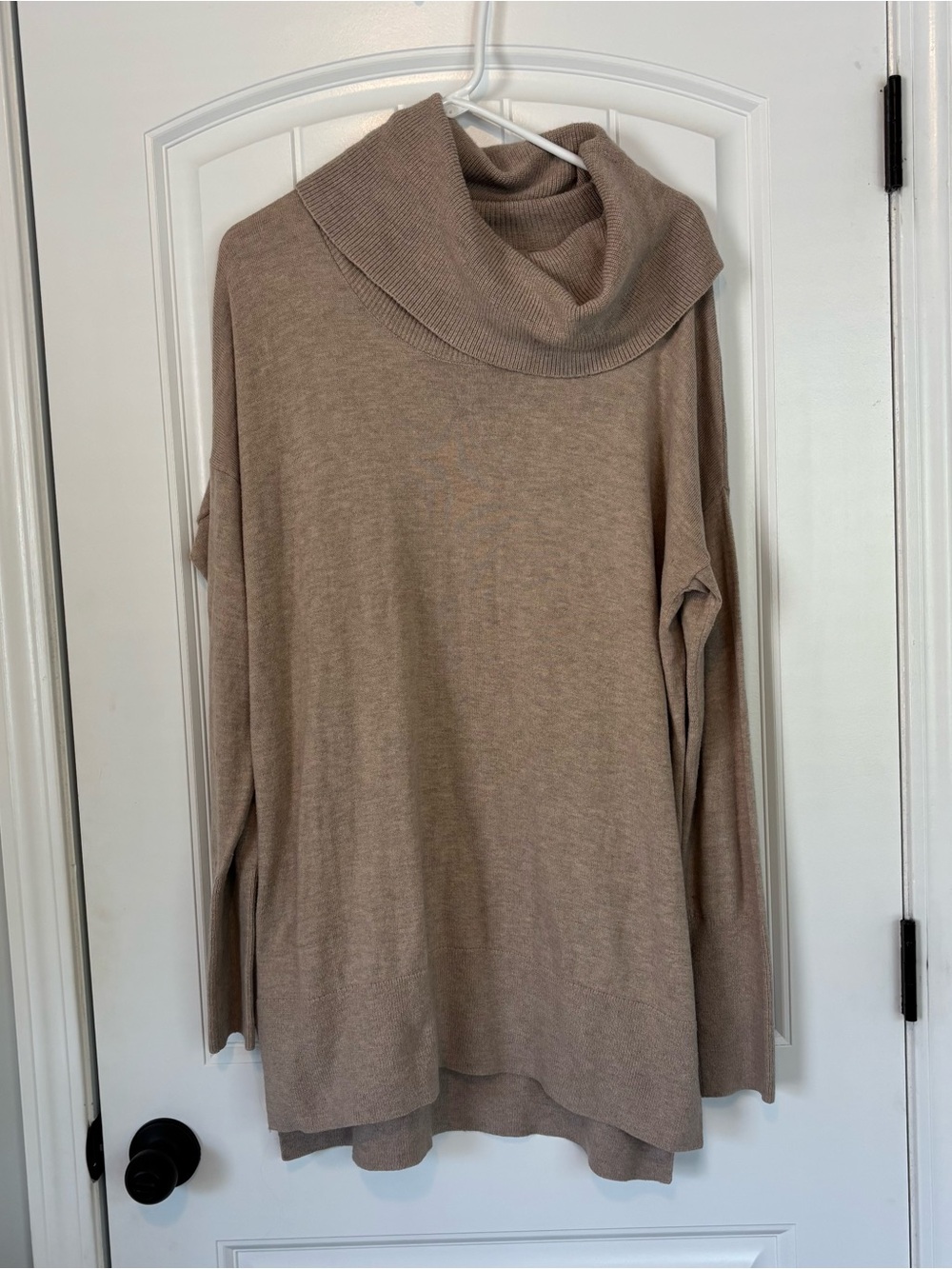 LOFT Women's Cozy Tan Oversized Cowl Neck Sweater Size XL